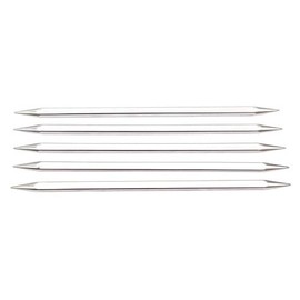 KnitPro 15 cm x 7 mm Nova Cubics Double Pointed Needles, Shiny Brass, Zilver