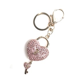 Riggle Heart Bag Charm Key Ring Keychain Carabiner, Pink