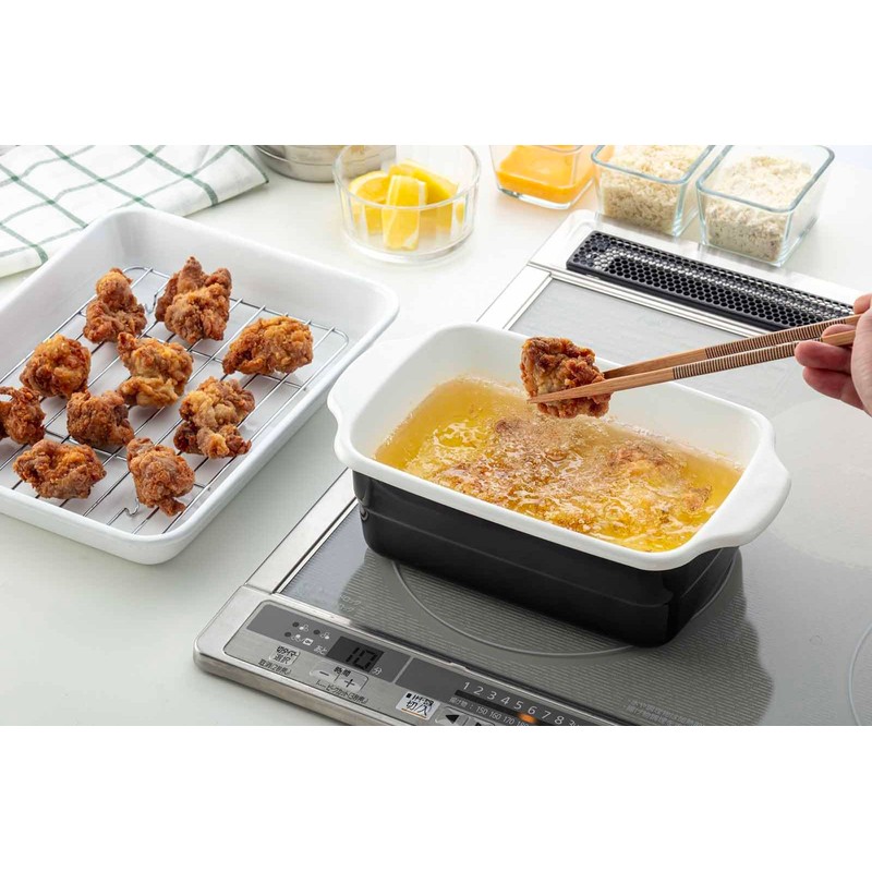 Takagi Metal Hollow Tempura Pot Square 11.2 x 6.3 x