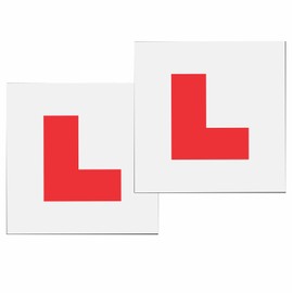 Magnetic L Plates Extra Strong Magnetic Car Sticky Learner Plate Extra Strong & Thick Learner Plates Perfect for New Learners & Drivers Car Accessories Red Colour 18cm X 18cm (2pc)