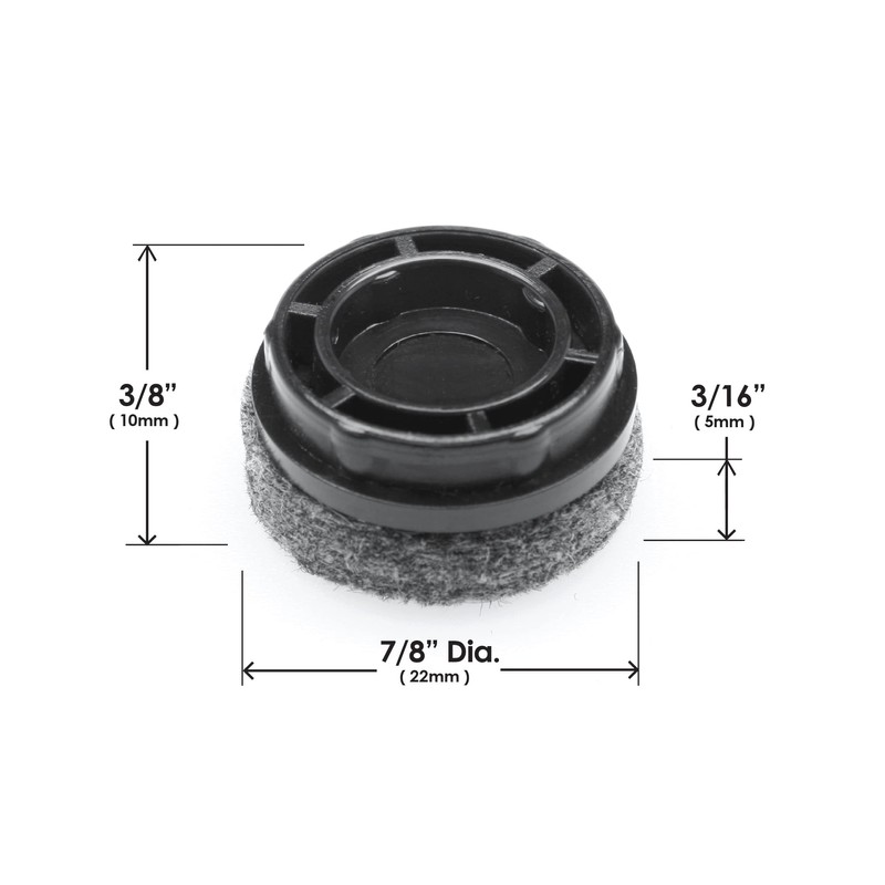 Slipstick GorillaGlides Replacement Slider Caps Screw-in Sliders (1 Inch Felt)