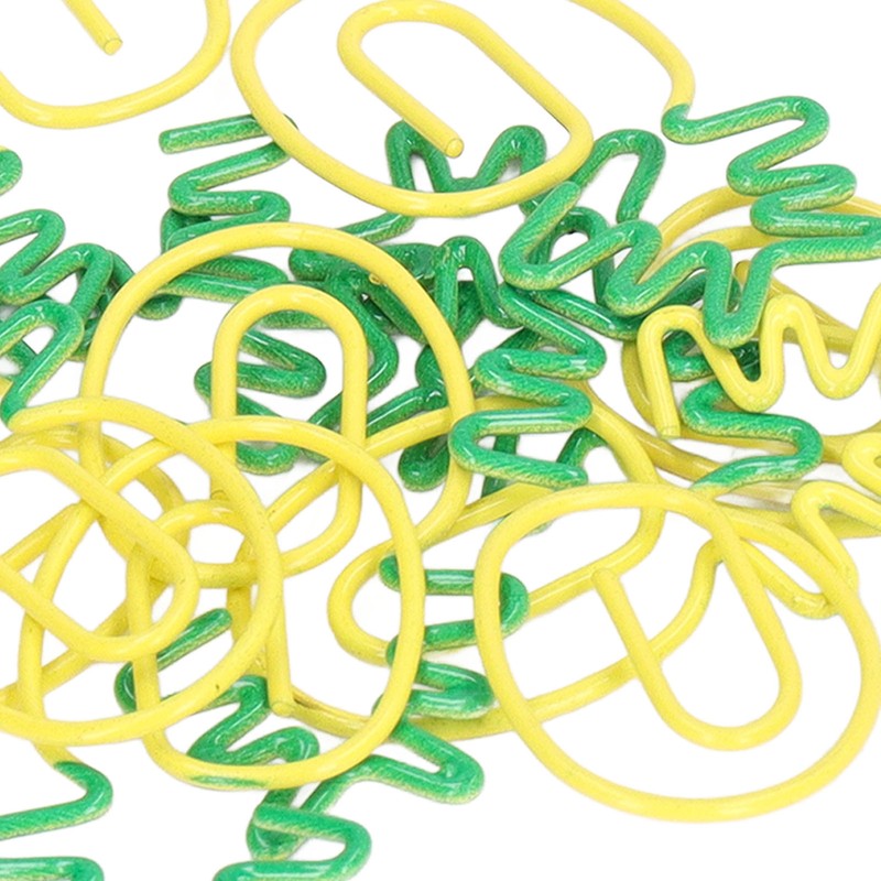 100pcs Metallic Paper Clips Green Yellow Ananas Shape Electroplating Process
