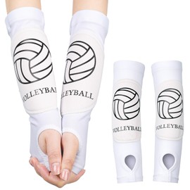 Shappy 2 Pcs Volleyball Arm Sleeves Forearm Sleeves Volleyball Arm Pads for Boys Girls Teen Youth Wrist Guard(White,Medium)