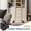 YOUEON 2 Pack Sliding Library Ladder Floor Roller with Brake,