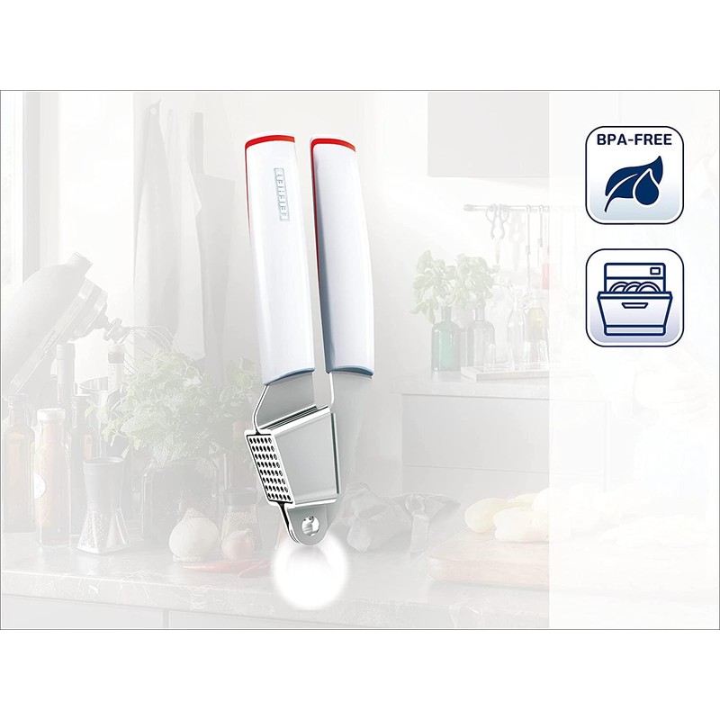 Leifheit Garlic Press, stainless steel White/Red/Silver