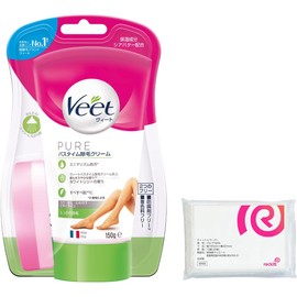  Veet Pure Bathtime Hair Removal Cream, Thorough Hair Removal, 150g, Sponge Included, Hair Removal Cream + Bonus Included
