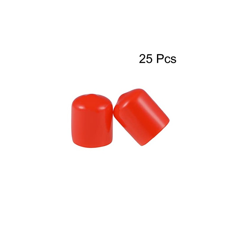 sourcing map Rubber End Caps 15 mm ID Vinyl Round