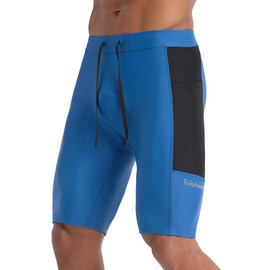 baleaf Bike Shorts for Men 4D Padded Cycling Shorts Padding Road Riding Biking Bicycle Gear Zipper Pockets UPF 50+ Blue Black 2XL