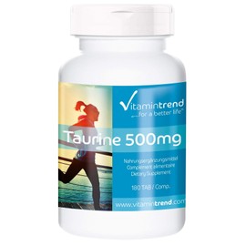 Taurine 500mg - 180 Tablets - For 6 Months - Vegan - High Dose Taurine | Vitamintrend®