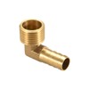sourcing map Brass Barb Hose Fitting, 90 Degree Elbow 12mm