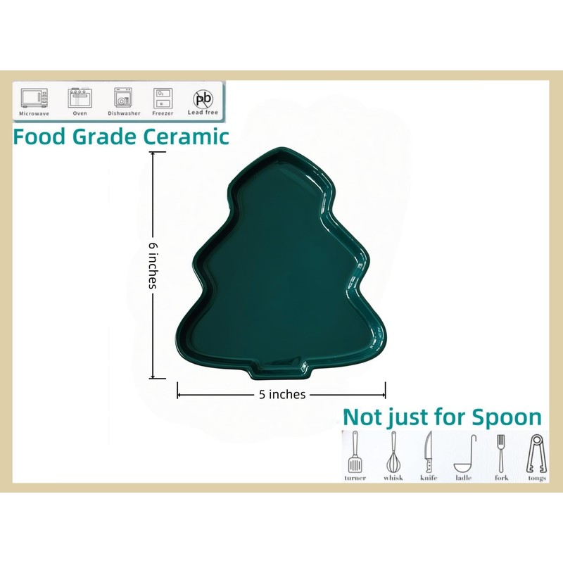 Cute Ceramic Spoon Rest & Holder for Stove Top, Christmas
