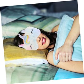 PACKOVE Plush Unicorn Eye Mask for Kids Soft Cartoon Eye Cover Comfortable Sleeping Shade for Naptime and Travel Block Out Light for Girls
