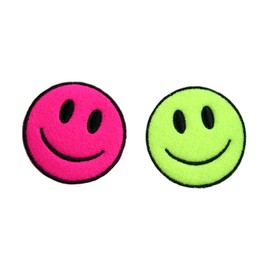 Altoux 2 PCS 2.25" Neon Green Pink Self Adhesive Iron On Applique Sticker Patch (2 Neon Green Patches)