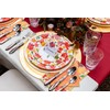 Caspari Swirling Leaves White Paper Dinner Plates - Includes 12