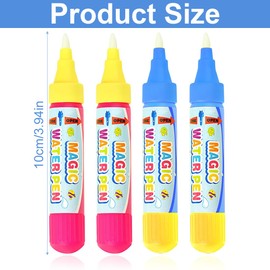 ZOKJSW Baby Water Pen Set 4 Pieces Magic Pens Magic Water Drawing Toy Doodle Replacement Water Brush Pen for Children Magic Painting Mat