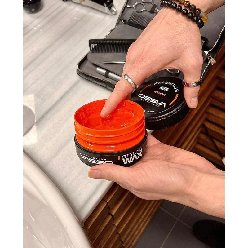 Vasso Pro-Aqua Usher Hair Styling Gel Wax, Water Based, Orange,