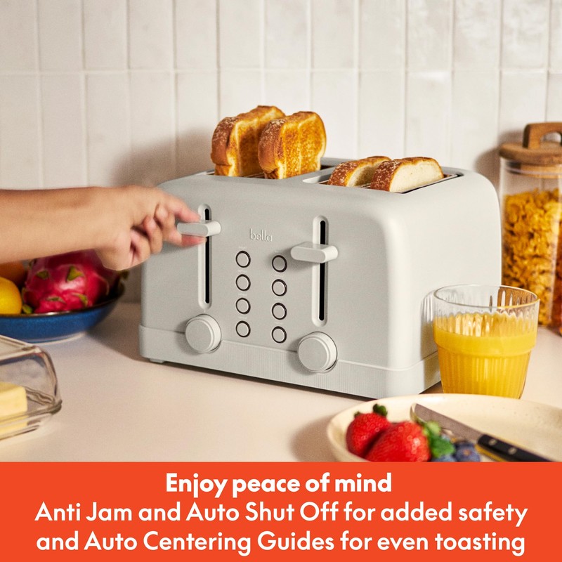 bella 4 Slice Toaster, 6 Setting Shade Control with Reheat