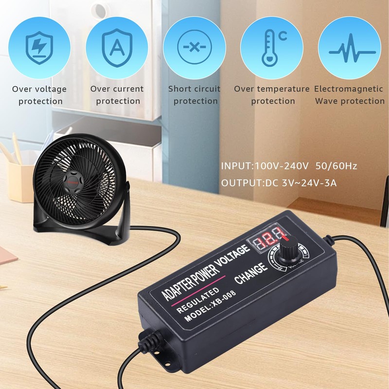 Universal Power Supply 3V~24V 3A 72W Adjustable Variable Switching AC/DC