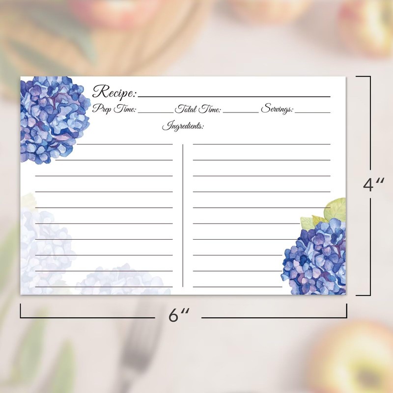 Recipe Cards 4x6, Premium Double-Sided Recipe Cards, 60 PCS Blank