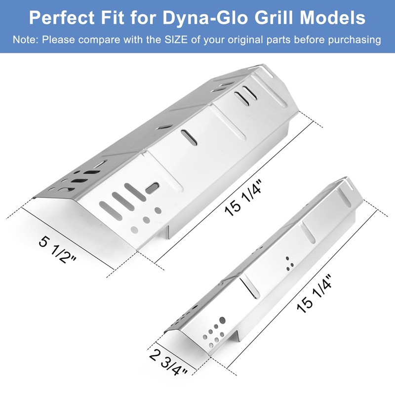 Criditpid Grill Replacement Parts for Dyna-Glo DGH450CRP, Stainless Steel Heat