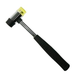 Edward Tools 25mm Two Sided Soft Face Small Mallet - Installation Mallet with Double Face - Mallet for Flooring, Jewelry, Wood Work - Fiberglass Handle