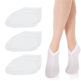 Feuchtigkeitsspendende Behandlungssocken aus Baumwolle, 3 Paar, Weiß, für Fußpflege und Fersenpflege