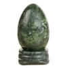 dssmboom Polished Green Jade Crystal Egg with Stone Stand, Healing