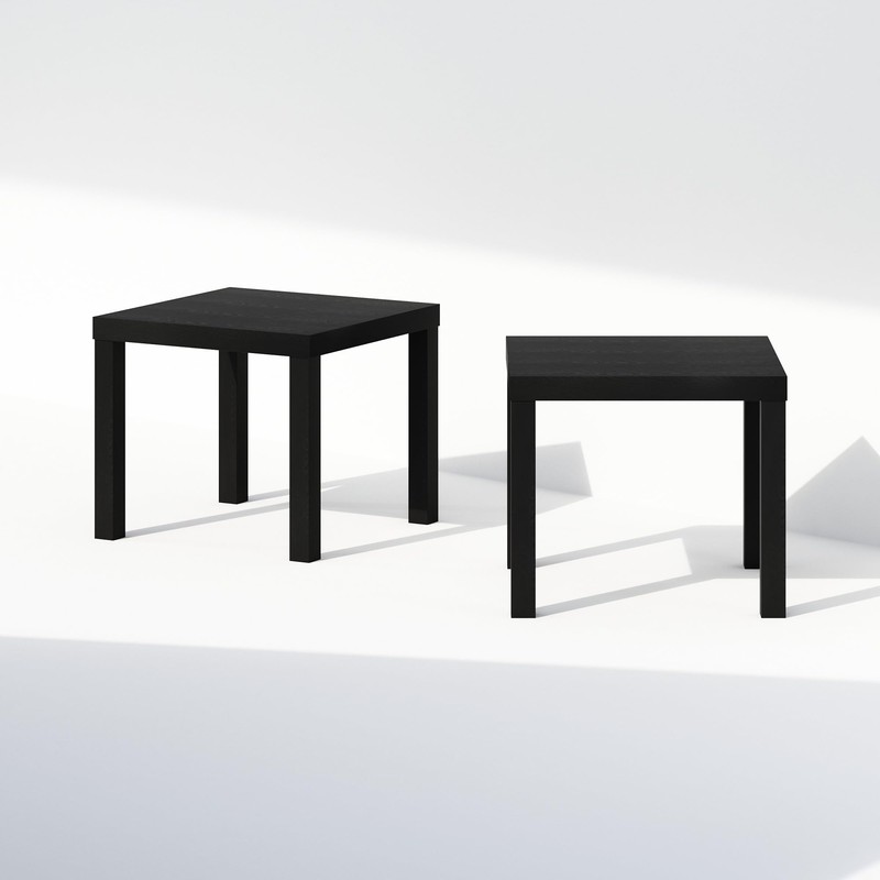 Furinno Simple Square Coffee Table, Side Table, Set of 2,