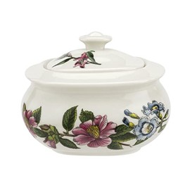 Spode Stafford Blooms Porcelain Sugar Bowl with Lid - Elegant Botanical Design - Dishwasher & Microwave Safe - 8 Ounce Sugar Dish with Lid for Countertop