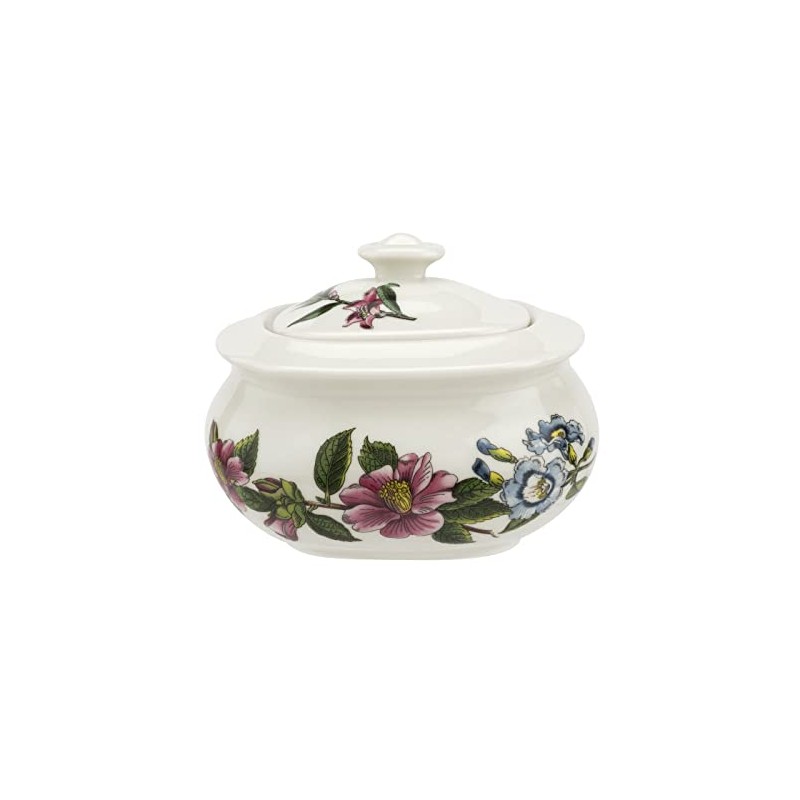 Spode Stafford Blooms Porcelain Sugar Bowl with Lid - Elegant
