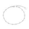 VU100 Dainty Cute Silver Ball Beads Ankle Bracelet for Women
