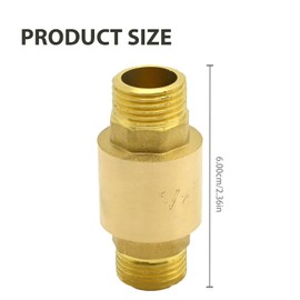 DUZFOREI 2Pcs Brass in-Line Spring Check Valve DN15 1/2" Male Thread, One-Way Non-Return Vertical Check Valve, Prevent Water Back-Flow for Water Oil
