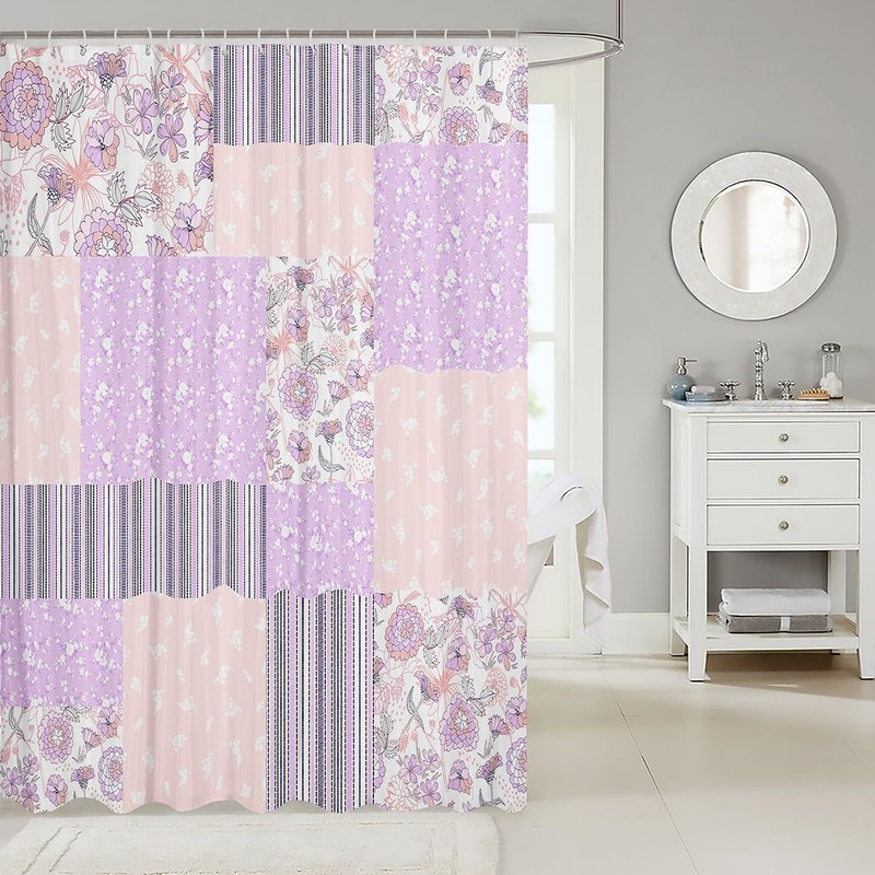 Feelyou Cute Floral Bath Curtain 72" L x 72" W