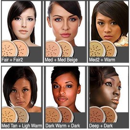 Bare Face Foundation, Mineral 100% Natural Powder Makeup Shade - Colour (Medium2)