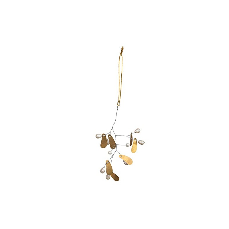 Creative Co-Op 7' H Metal Leaf & Acrylic Bead Ornament,