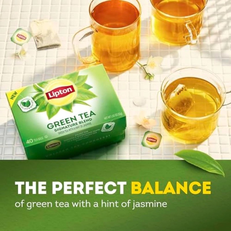 Lipton Green Tea, Tea Bags - 40 Counts Box