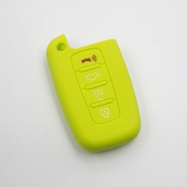 LIGHTKOREA Funda de silicona para llave inteligente con 4 botones para Hyundai Kia Elantra, Genesis Coupe, Sonata, i30, Sportage, Sorento, Forte Koup, Optima K5 (verde manzana)