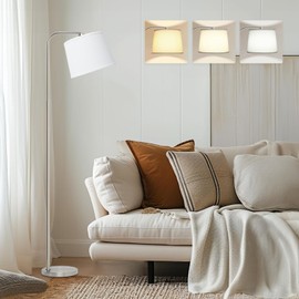 AKASUKI Floor Lamp for Living Room with 3 Color Temperatures, Foot Switch Standing Lamps for Living Room, Bedroom, Office, Arc Mordern Floor Lamp with 9W LED Bulb Included