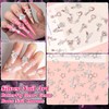 100Pcs Silver Nail Gems Charms, Dangle Star Heart Butterfly Nail