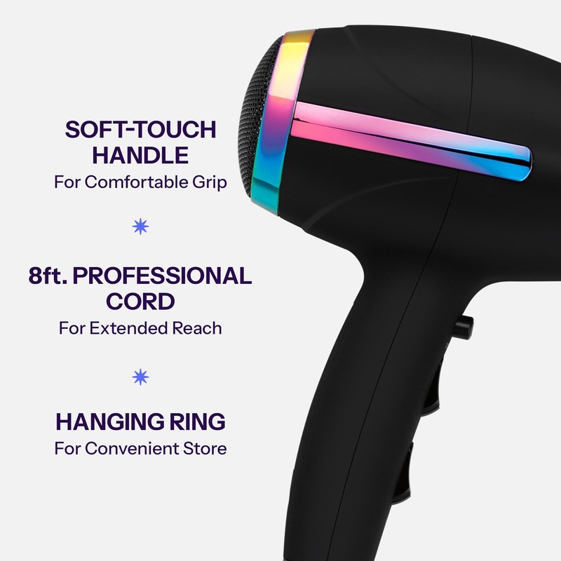 HOT TOOLS Professional Ceramic Rainbow Hair Dryer - Fast Drying