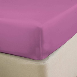 Nimsay Home Plain Dyed PolyCotton Modern Bed Fitted Sheets Soft 10"/25CM Extra Deep 23 Solid Colours Elasticised Corners (Pink, King)