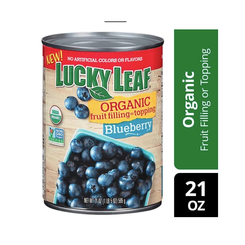 Lucky Leaf Organic Blueberry Pie Filling or Topping 21oz 4