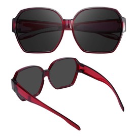 TINHAO Square Oversized Polarized Fit Over Sunglasses Over Glasses with Lightweight Large Frame for Woman Man