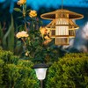 Bamboo Woven Pendant Light Imitation Sheepskin Chandelier Lantern Hanging Lamp