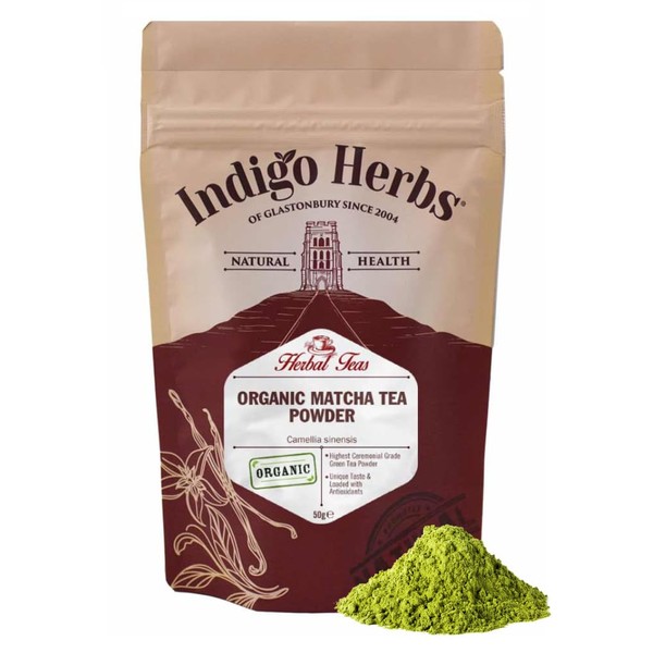 Organic Matcha Green Tea Powder - 50g (50 servings) | Ceremonial Grade | Japanese | Vegan | High in Antioxidants | 100% Pure Botanical Ingredients