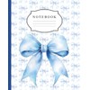 Blue Coquette Bows Composition Notebook: Aesthetic Wide Ruled Journal for