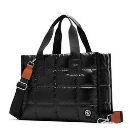 FARMARK   for Women Lightweight Puffy Carry On Crossbody  with Laptop Compartments Quilted Shoulder Handbag for Travel Work (BLACK) tote bags - Color: Champagne