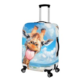 POLERO Giraffe Suitcase Cover Protectors Funny Animal with Sunglasses Luggage Covers for Travel School Size M Fits for 22-24 inch