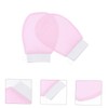 SAFIGLE 1 Pair Exfoliating Bath Gloves Soft Pink Scrubbing Mitts