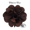 Vittorio Vico Men's Formal Solid Color Flower Lapel Pin -